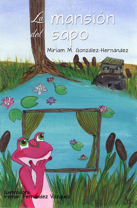 a frog thinking in front of a lake